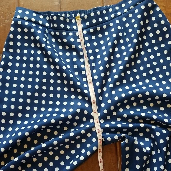 Lucy Paris Womens Wide Leg Blue White Polka Dot Pants Size Extra Large - Picture 8 of 13